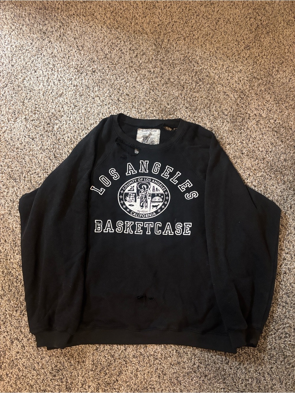 Los Angeles Black Graphic Crewneck Sweatshirt - Basketcase